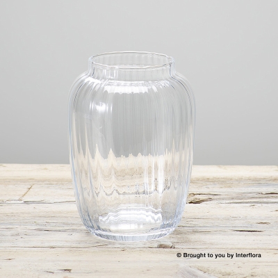 Ribbed Glass Vase