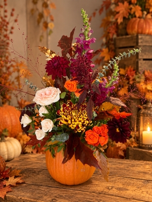 Floral Pumpkin Arrangement