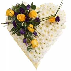 White Funeral Heart