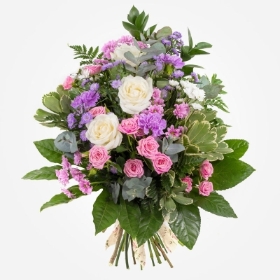 Tied Sheaf Pinks and Lilacs