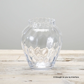 Hand Blown Fluted Edge Glass Vase
